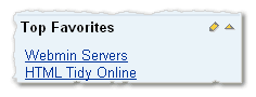 Top Favorites displays most favorite links