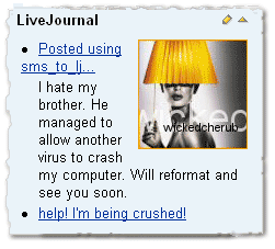 LiveJournal diary as it's seen on the homepage created by Surfpack Personal