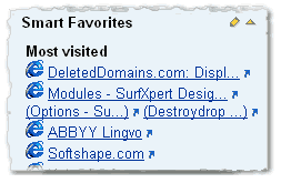 Smart Favorites analyzes Internet Explorer history